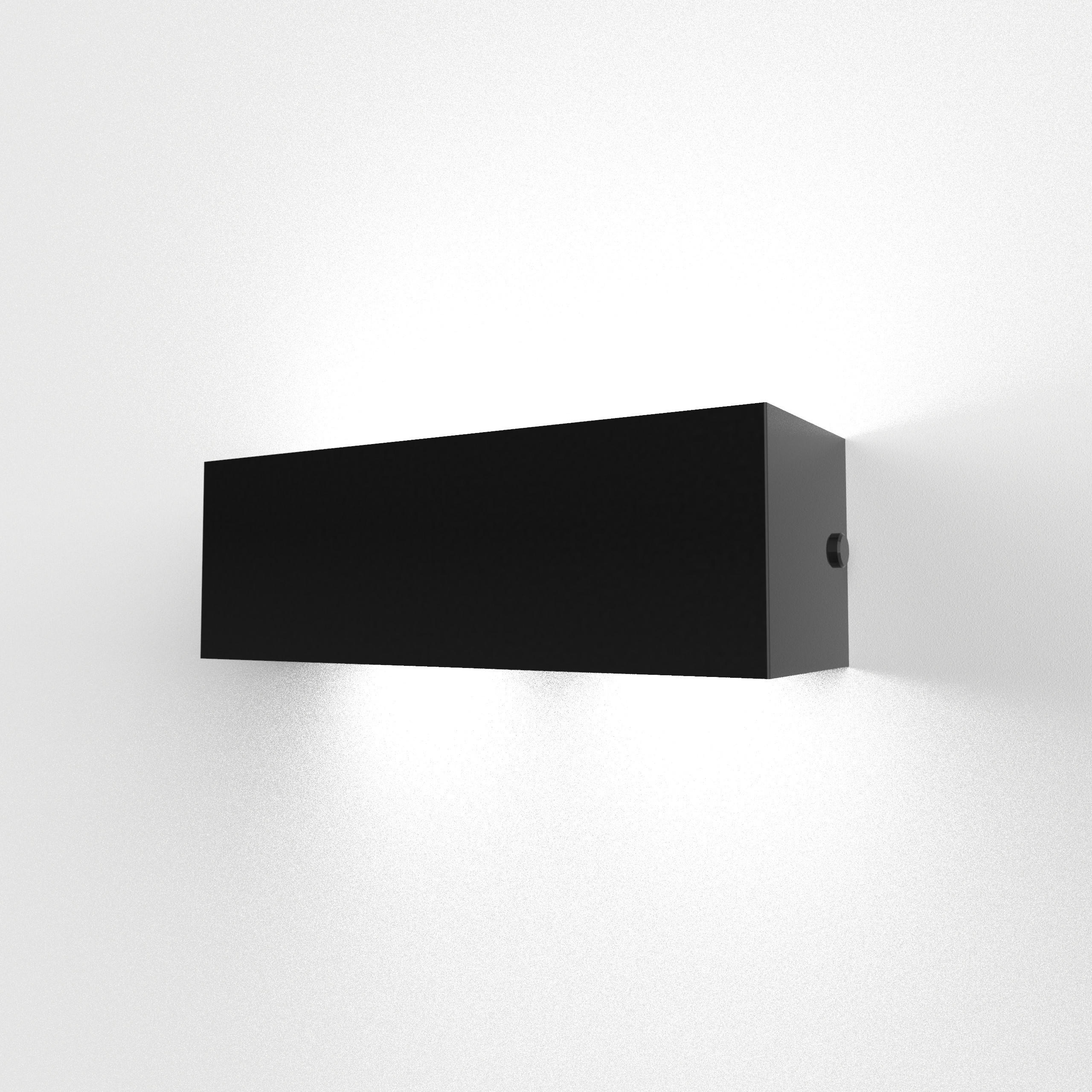 Lumicom Wandleuchte Schwarz Hochglanz 30x10x10 cm