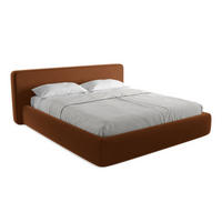 POLSTERBETT mit Bettkasten und Lattenrost 220x225 Orange - Terracotta/Schwarz, Kunststoff/Textil (180/200cm) - LaMiaSofa