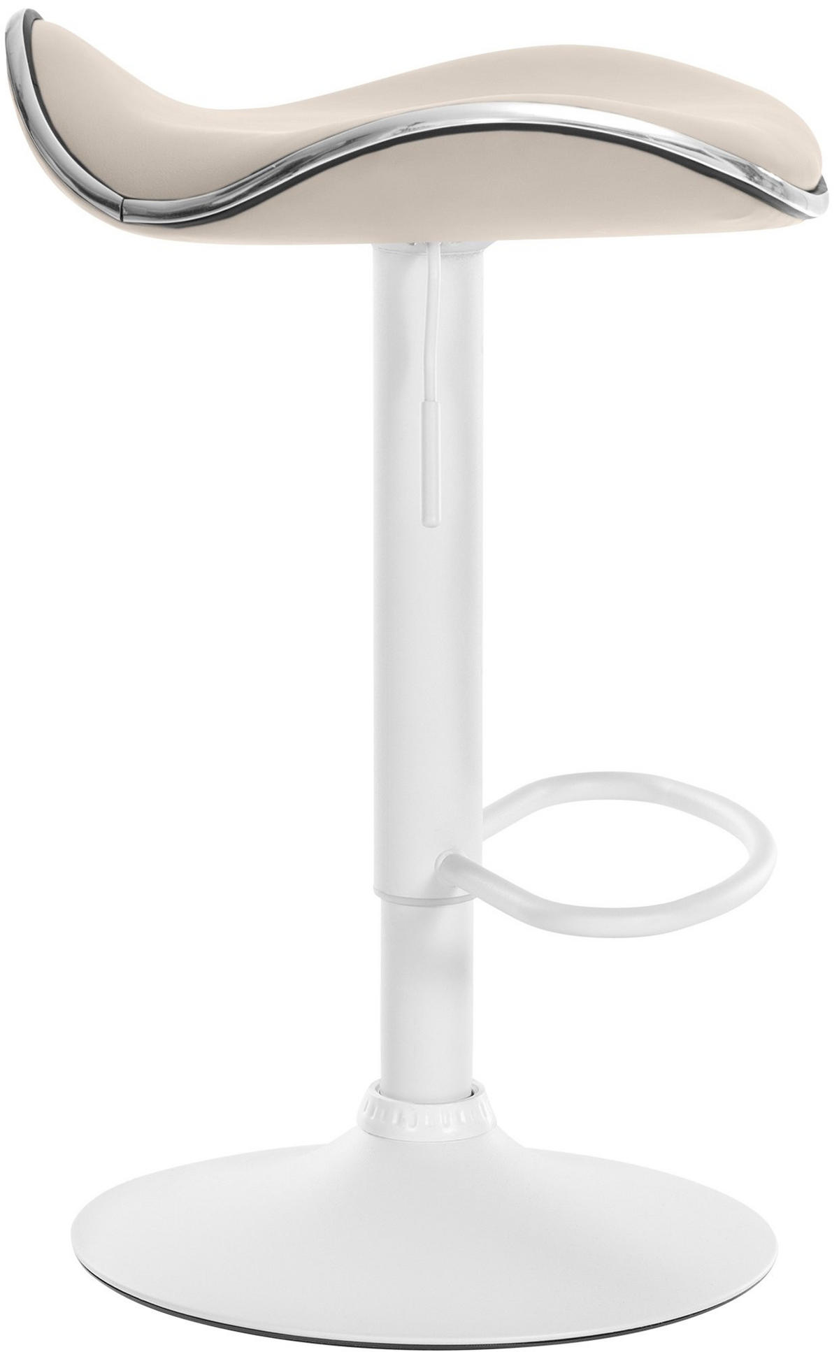 BARHOCKER Lederlook Creme - Creme/Weiß, Textil/Metall (45/71/45cm) - CLP