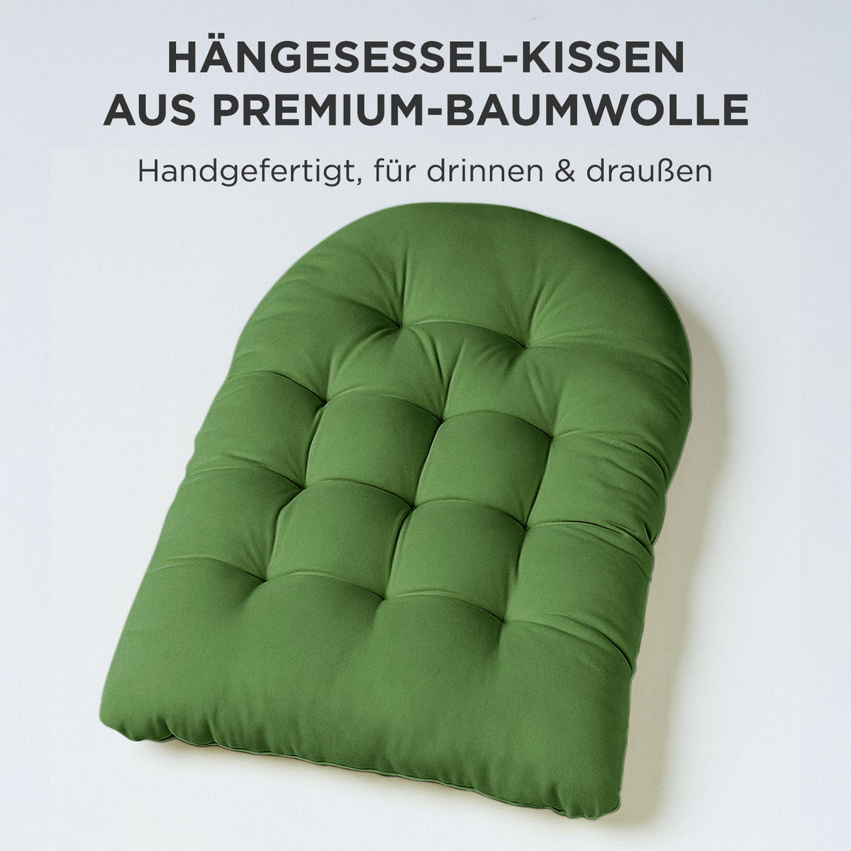 HÄNGESESSEL-KISSEN grün – halbrund, 80/120 cm - Grün, Textil (80/12/120cm) - Homescapes