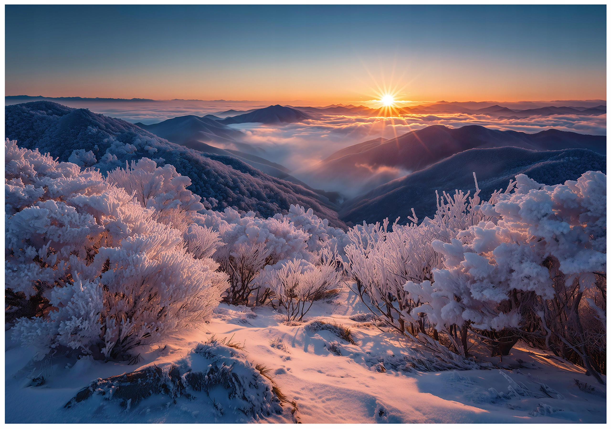 FOTOTAPETE Gebirge Landschaft Lila 400x280 cm - Multicolor, Papier (400/280cm) - Wallarena