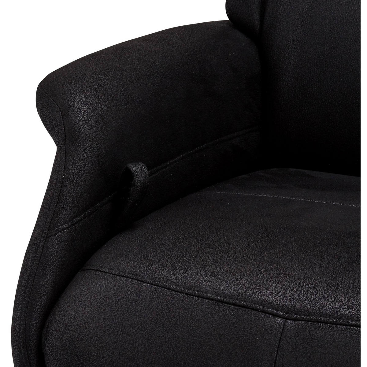 RELAXSESSEL Mikrofaser Schwarz - Schwarz, Leder/Textil (90/114/79cm) - Furnhouse