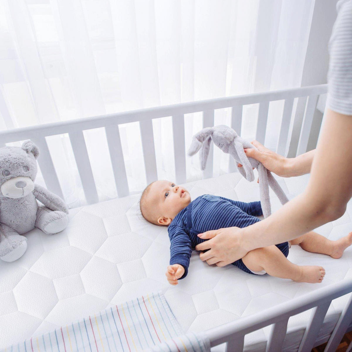 BABYMATRATZE für Babys und Kinder Wave Baby 70x160 - Weiß, Textil (70/160cm) - Gowoll