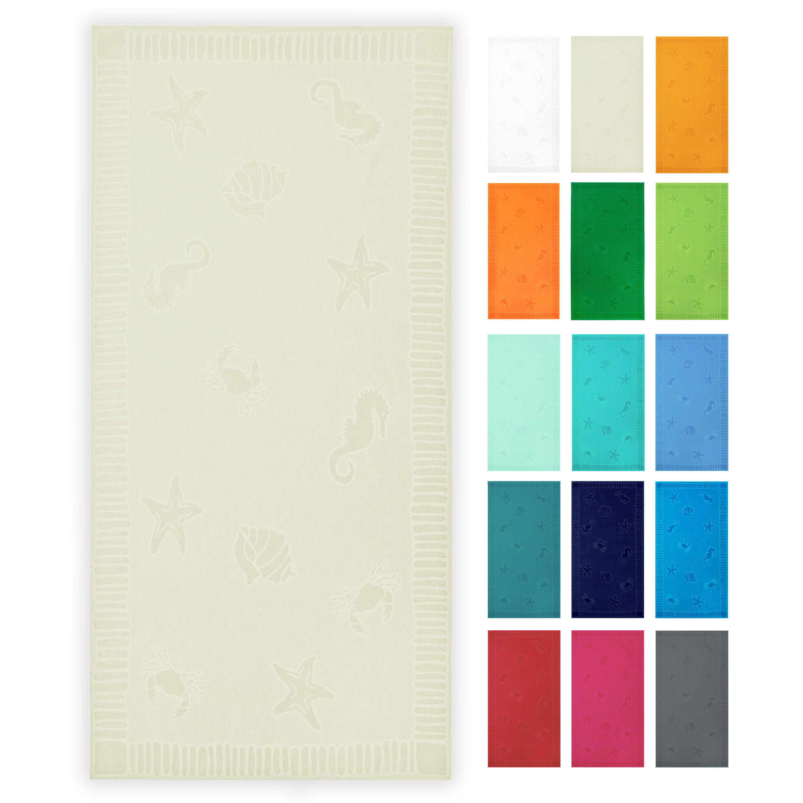 STRANDTUCH, 100x200 cm, 100% Baumwolle, Braun - Beige, Textil (100/200cm) - Zollner