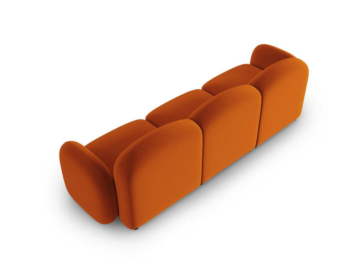 SOFA Blair aus Samt terrakotta 3 Sitzplätze - Terra cotta, Textil (87/80/272cm) - Micadoni
