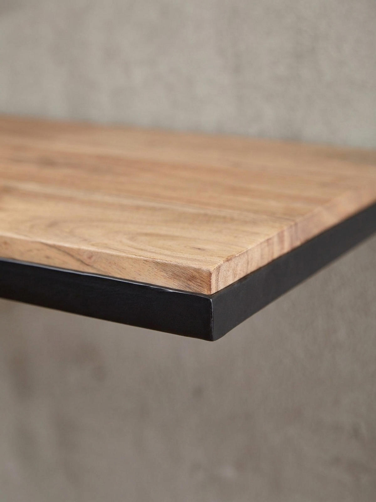 WANDGARDEROBE Akazie Massivholz Metall Modern 70x27x30 cm mit Hakenleiste und Ablage - Beige, Holz/Metall (70/27/30cm) - KADIMA DESIGN