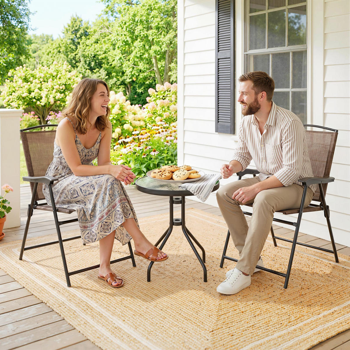 GARTEN-BEISTELLTISCHSET Braun 3 Stück - Braun, Kunststoff (60/60/70cm) - GiPP