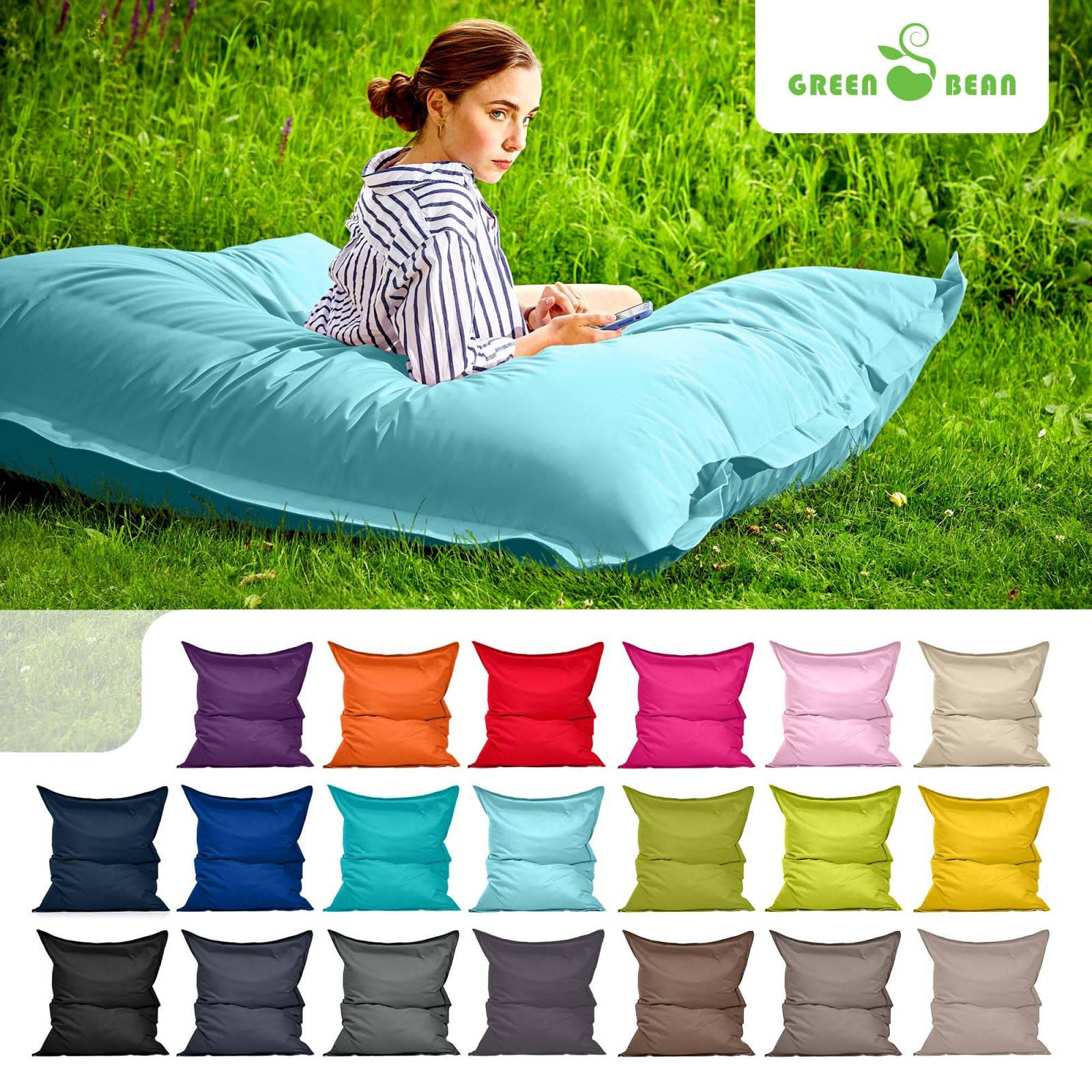 RIESEN-SITZSACK "Square" 140x180cm 380 L - Hellblau, Textil (140/25/180cm) - Green Bean