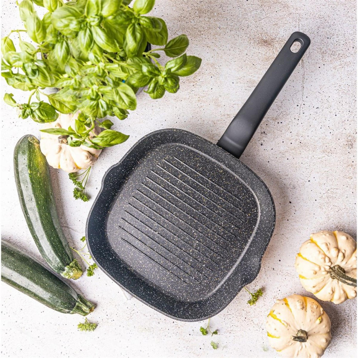 GRILLPFANNE Schwarz 24/24/4 cm KB7661 - Schwarz, Metall (24cm) - Klausberg 