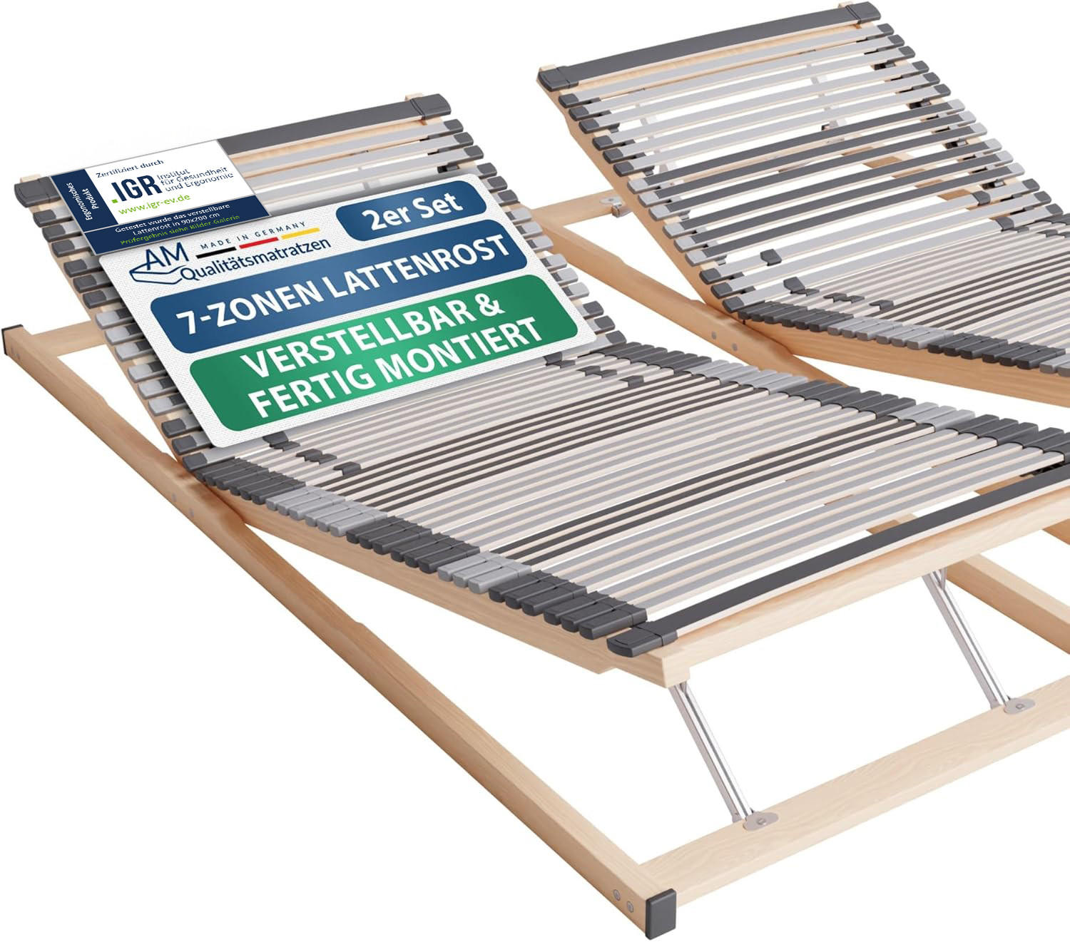 LATTENROST VERSTELLBAR 160/200 cm - Braun, Holz (160/200cm) - AM Qualitätsmatratzen