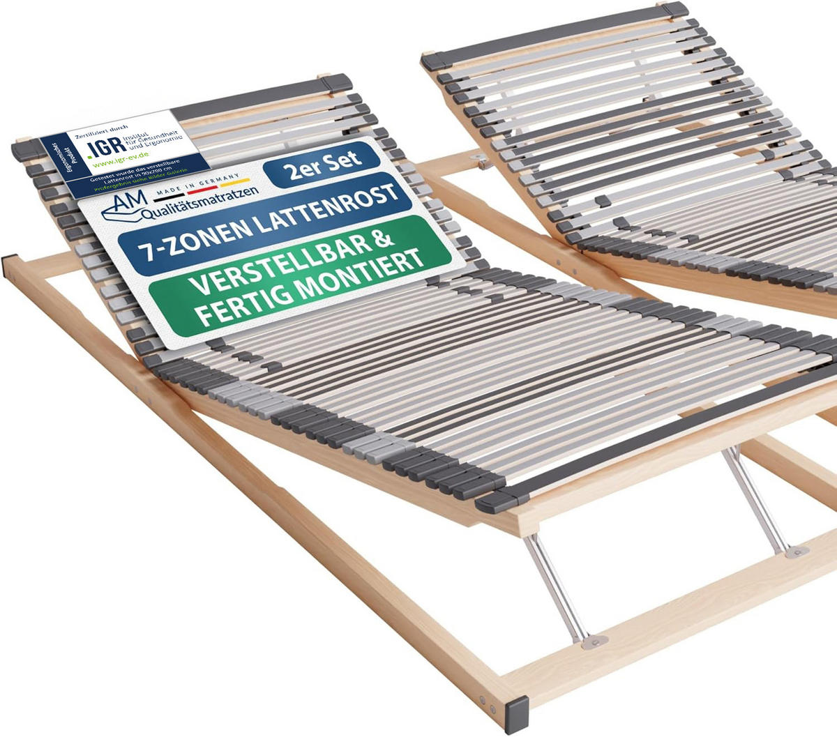 LATTENROST VERSTELLBAR 180/200 cm - Braun, Holz (180/200cm) - AM Qualitätsmatratzen