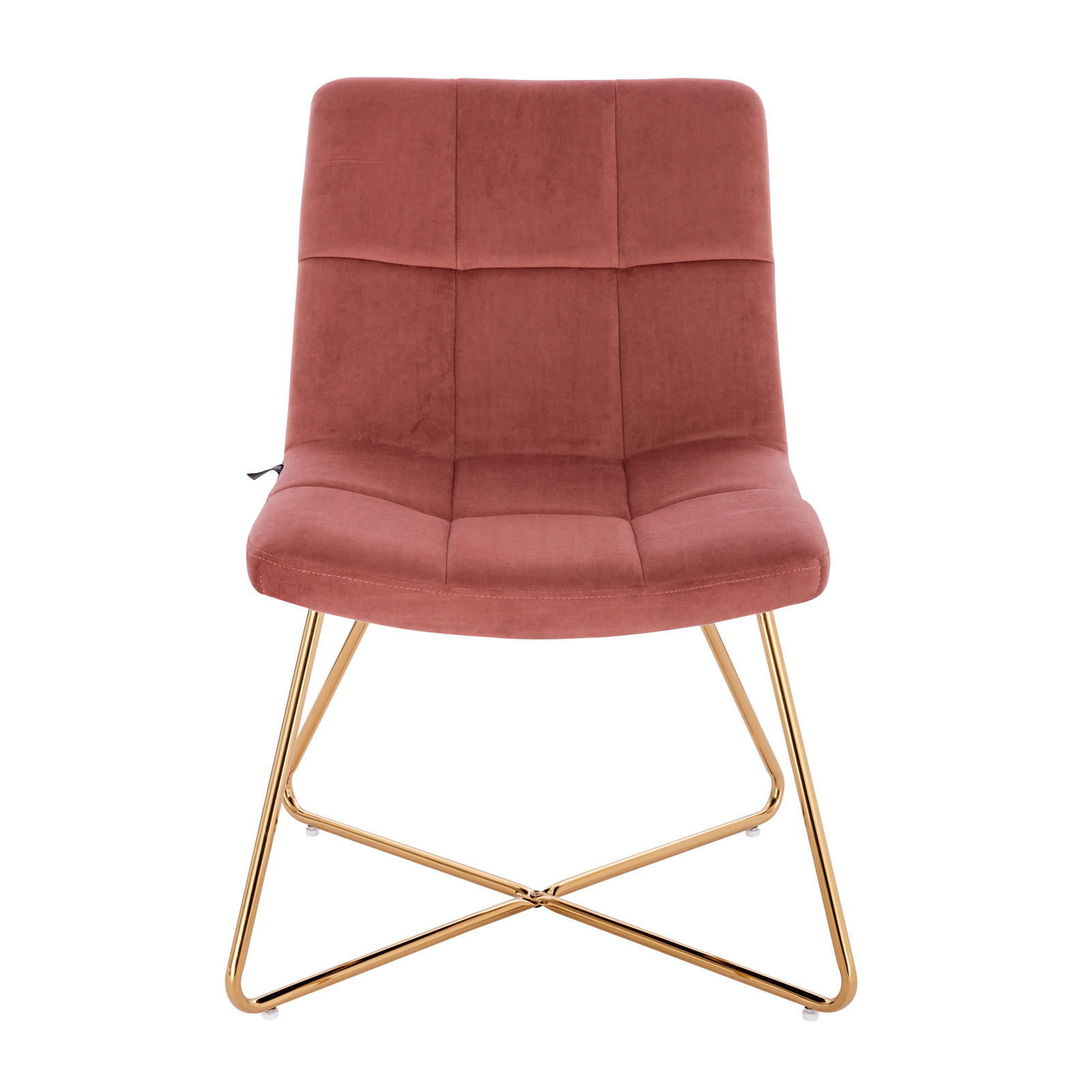 LOUNGESESSEL LYNN Samt Pink - Goldfarben/Altrosa, Textil/Metall (58/82/64cm) - SVITA