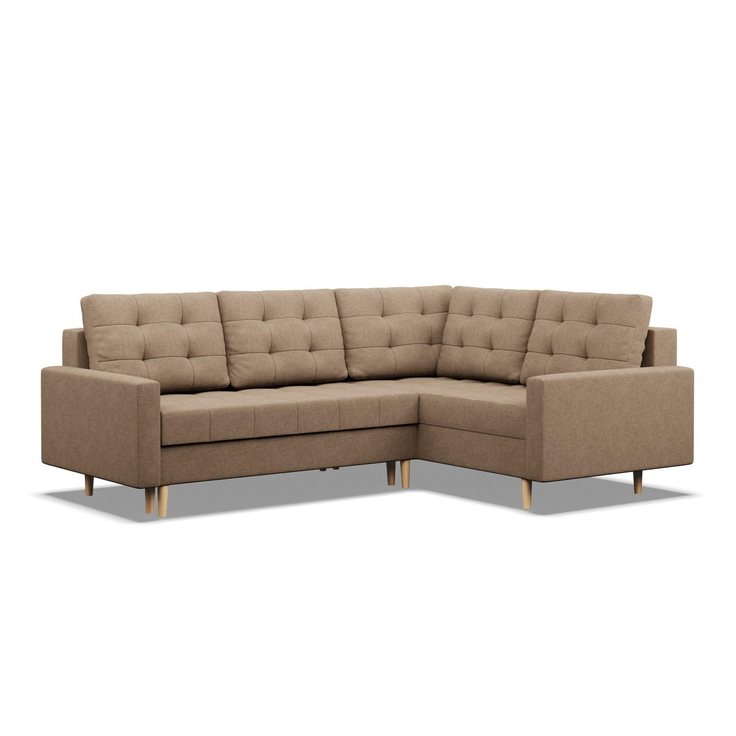 ECKSOFA RECHTS MIT SCHLAFFUNKTION ELMA, Braun - Braun, Textil (223/172cm) - Mebligo