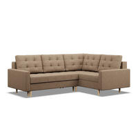 ECKSOFA RECHTS MIT SCHLAFFUNKTION ELMA, Braun - Braun, Textil (223/172cm) - Mebligo
