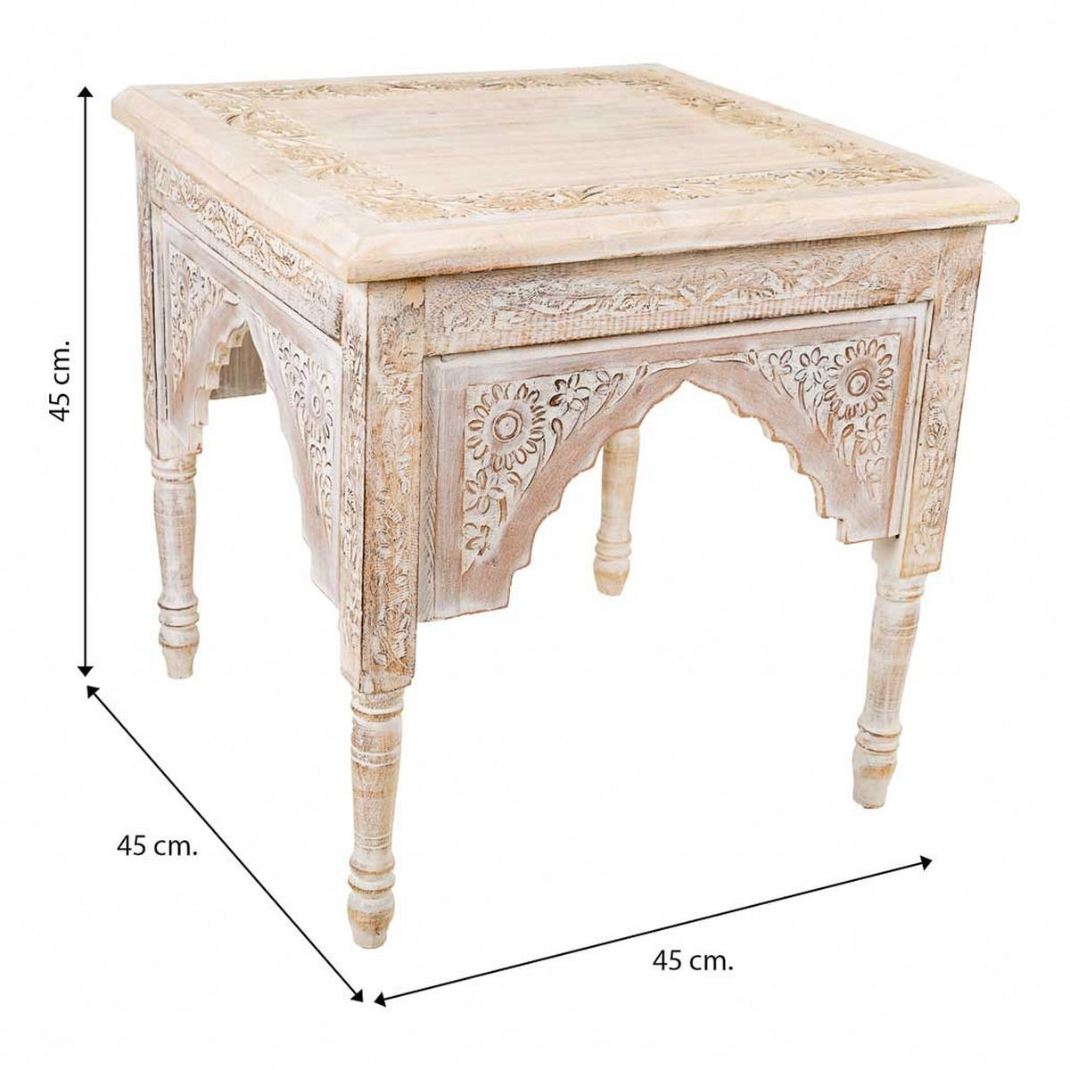 TISCH aus Holz, weiß, 45x54cm - Weiß, Holz (45/45/54cm) - Wanderlust