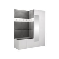 GARDEROBEN-SET Orion XII - Weiß/Grau, Holzwerkstoff/Kunststoff (158/186/46cm) - MIRJAN24