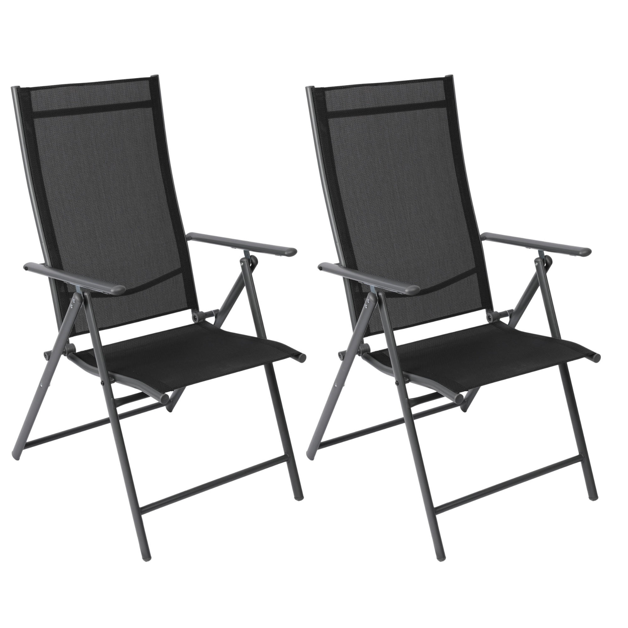 GARTENSTUHL ARUBA, faltbar, 2er Set - Anthrazit, Metall (57/106/68cm) - Albatros