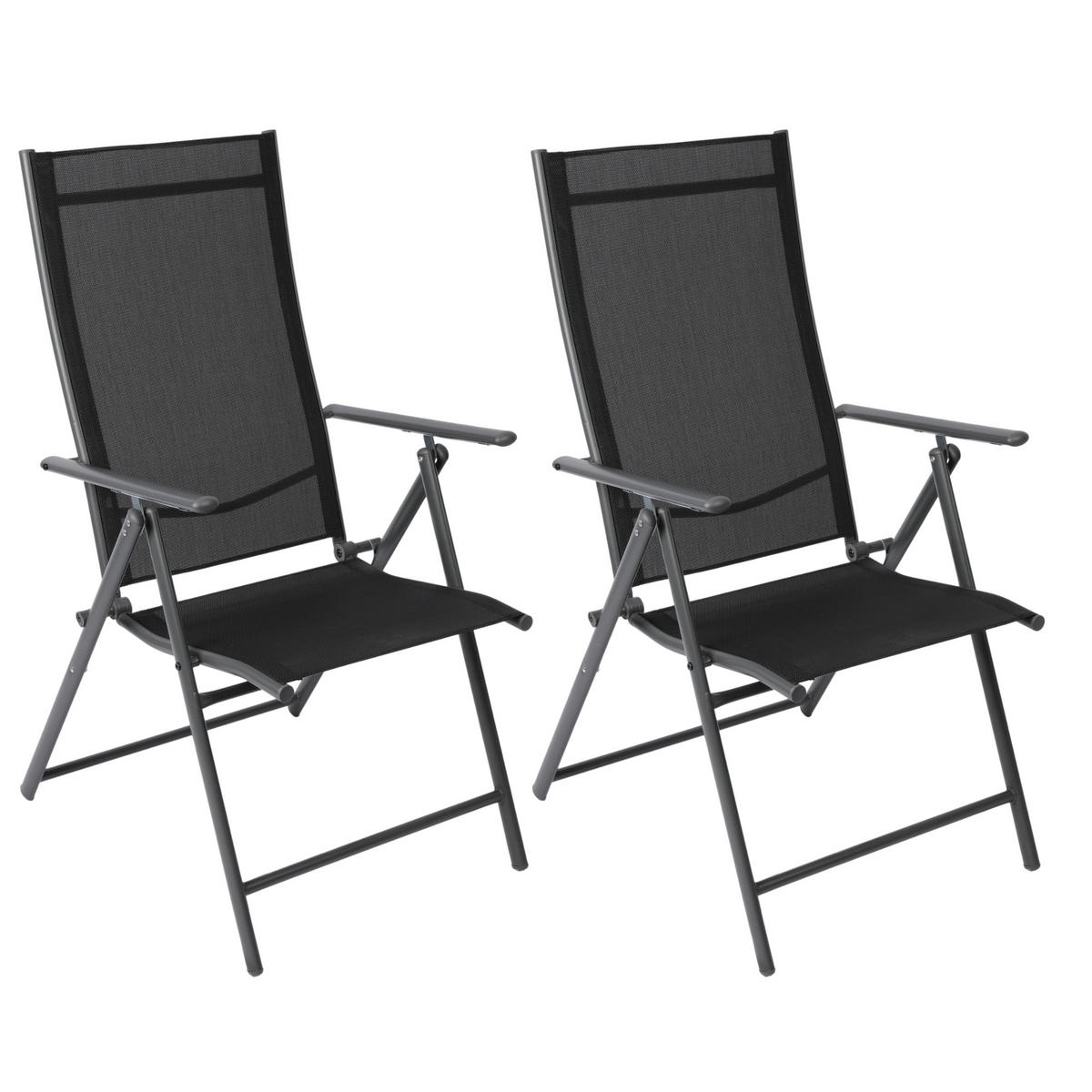 GARTENSTUHL ARUBA, faltbar, 2er Set - Anthrazit, Metall (57/106/68cm) - Albatros