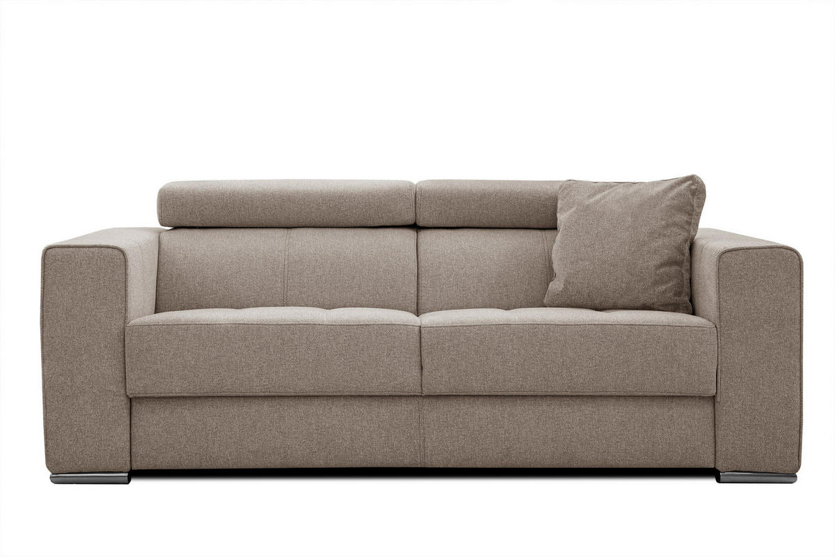 SOFA QUARTZ 3-Sitzer, taupe - Taupe, Holzwerkstoff/Textil (202/80/102cm) - Courtois Laville
