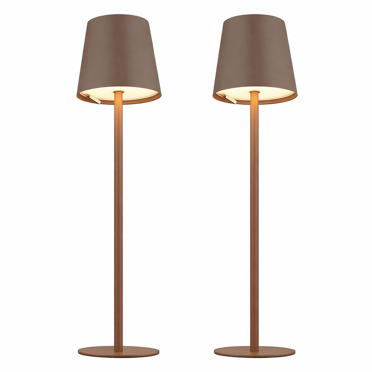 LED TISCHLEUCHTE Braun Touchdimmer Akku - Braun, Metall (10.6/10.6/36cm) - Globo Lighting