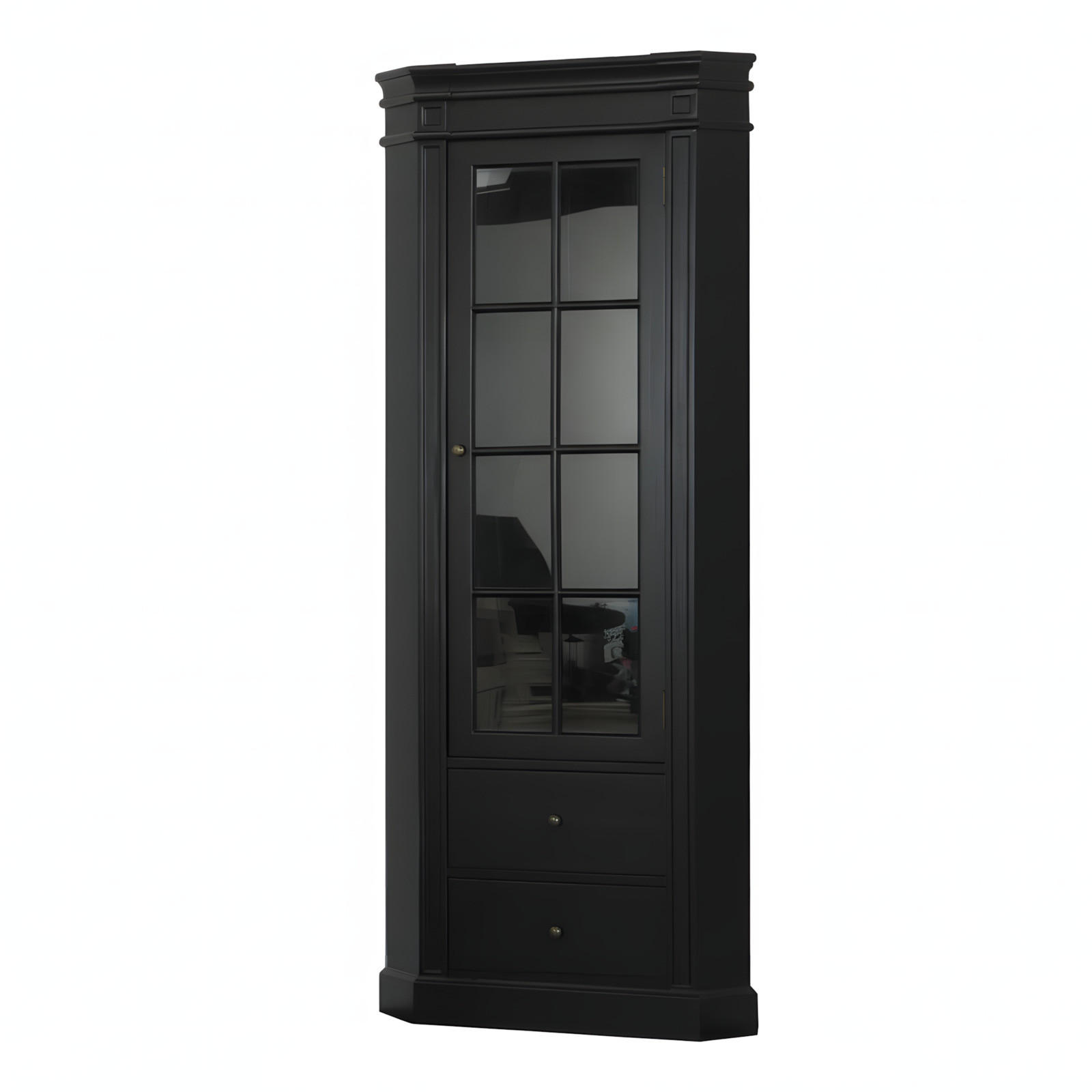 ECKSCHRANK Amaretta Schwarz Antik patiniert 78/48,5/200 cm - Schwarz, Holz (78/200/48.5cm) - ebuy24
