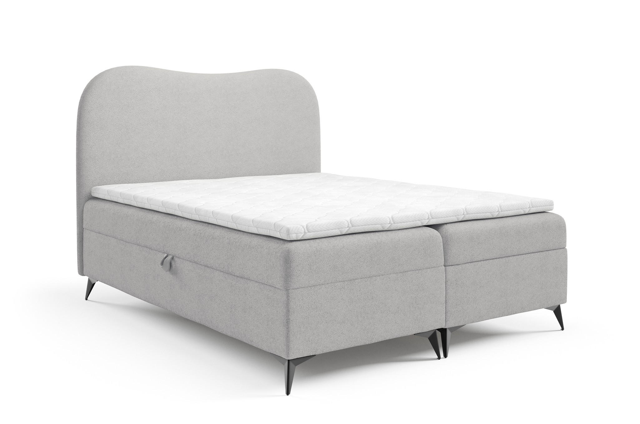 BOXBETT Blair In überlänge - Grau, Holzwerkstoff/Textil (200/220cm) - Fun Möbel