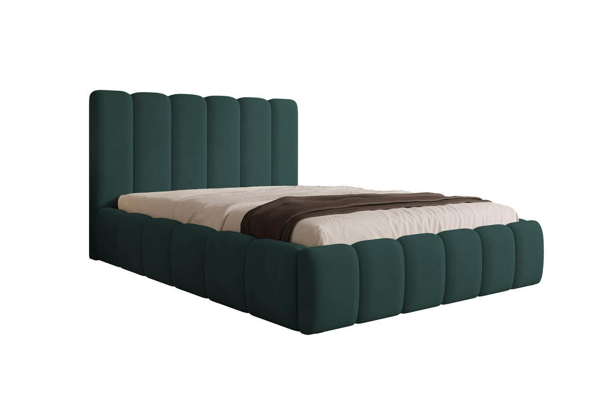 POLSTERBETT Vilo 200x200 mit Bettkasten und Stabilem Metallgestell - Türkis, Textil (200/200cm) - Storez24