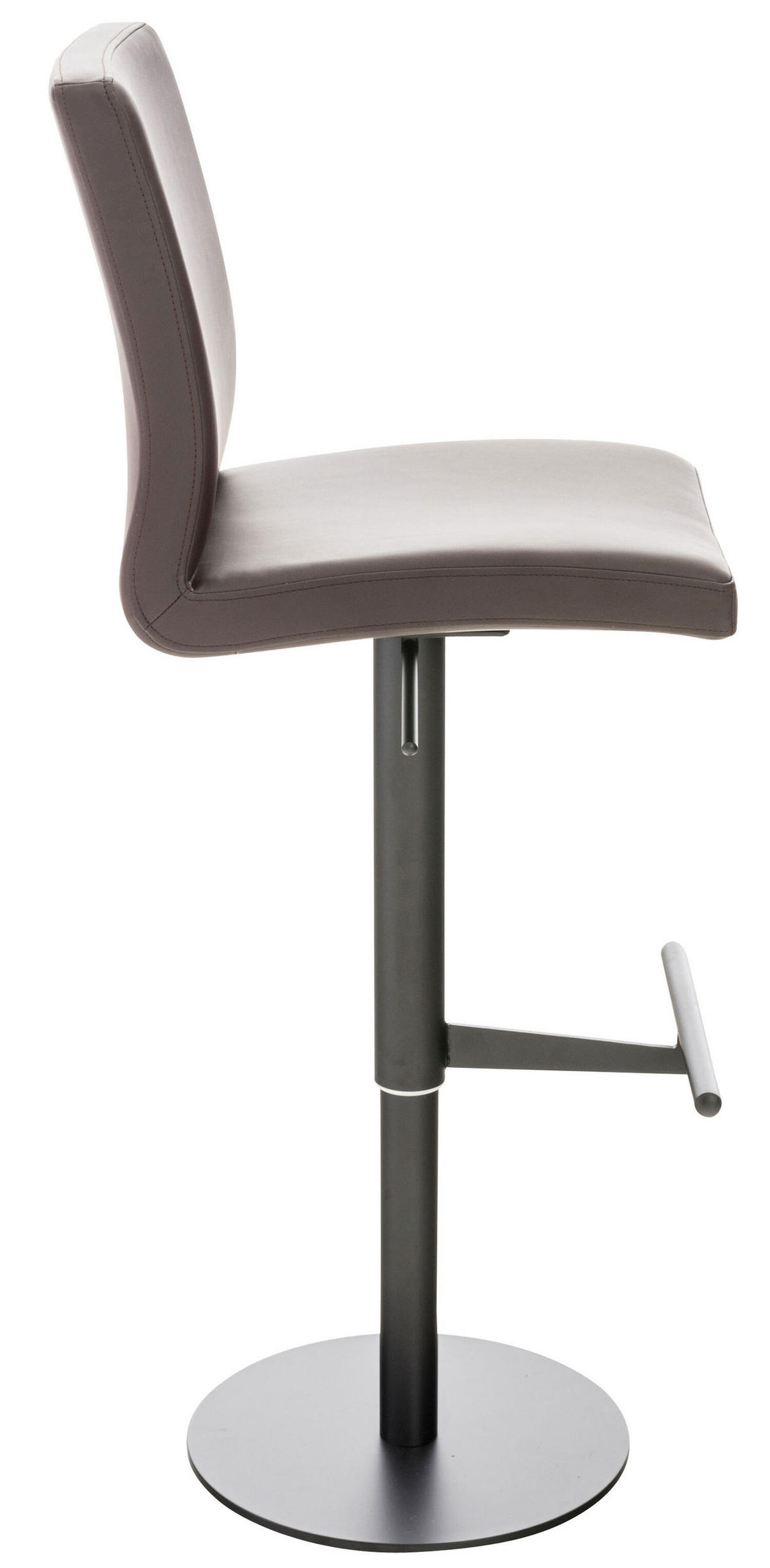 BARHOCKER Cathy, Gestell schwarz, Kunstleder Braun - Schwarz/Braun, Kunststoff/Textil (40/100/49cm) - TPFLiving