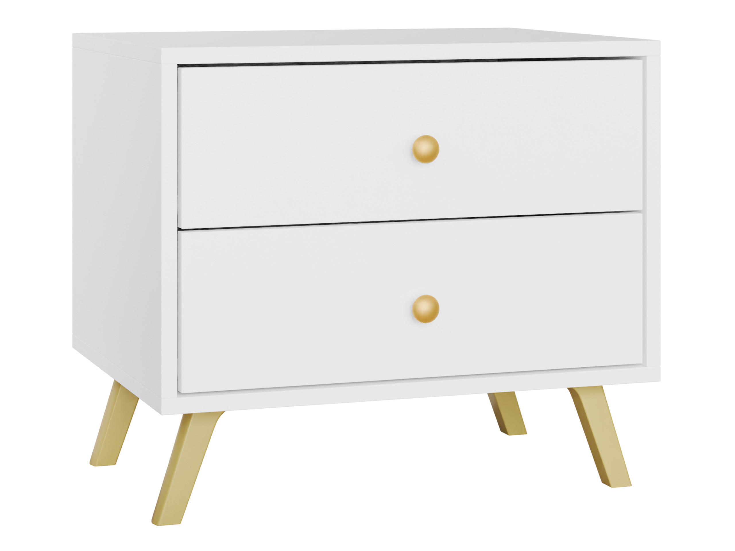 NACHTTISCH Siena - Goldfarben/Weiß, Holzwerkstoff/Metall (54/48/41cm) - MIRJAN24