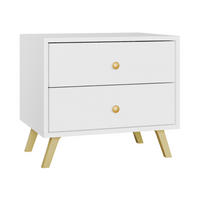 NACHTTISCH Siena - Goldfarben/Weiß, Holzwerkstoff/Metall (54/48/41cm) - MIRJAN24