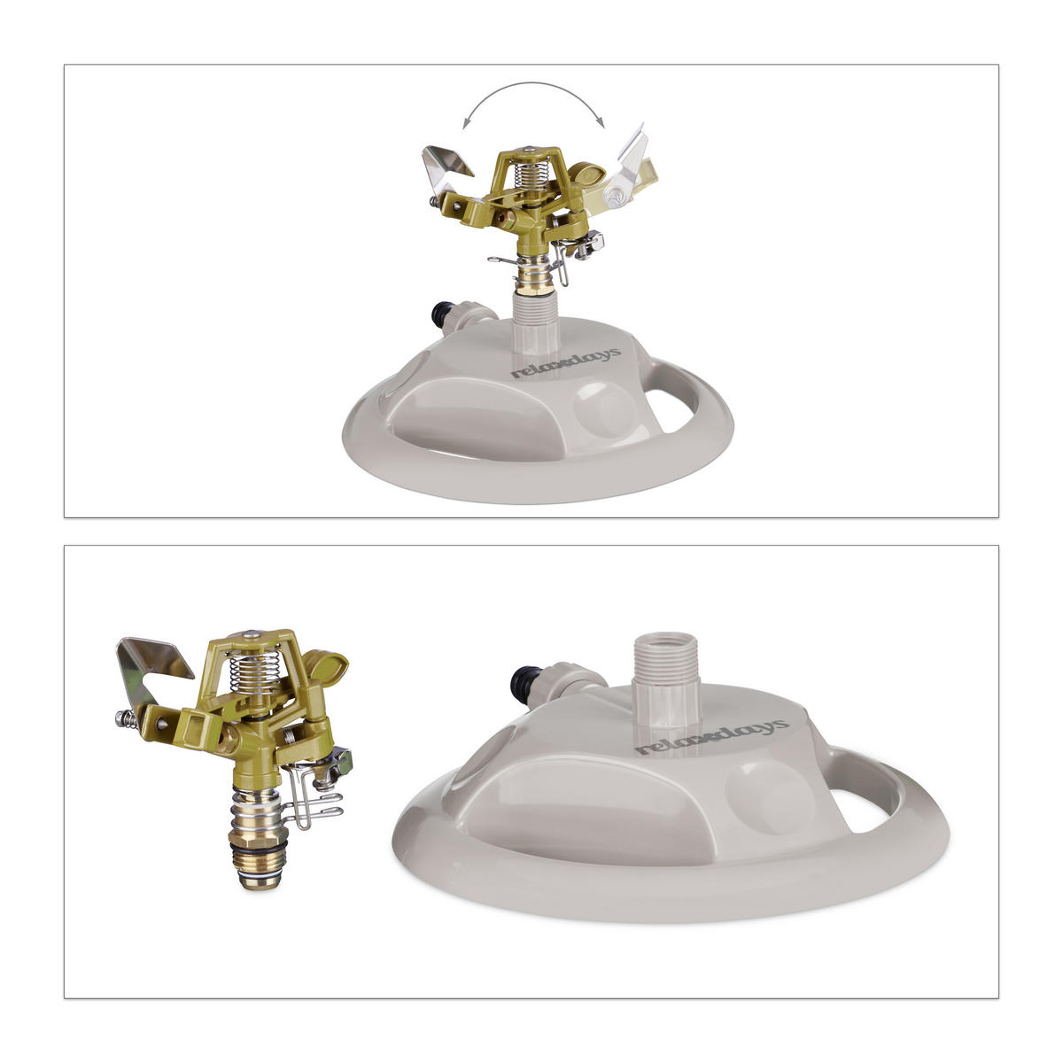 RASENSPRENGER - Grau, Kunststoff/Metall (22/16/22cm) - Relaxdays