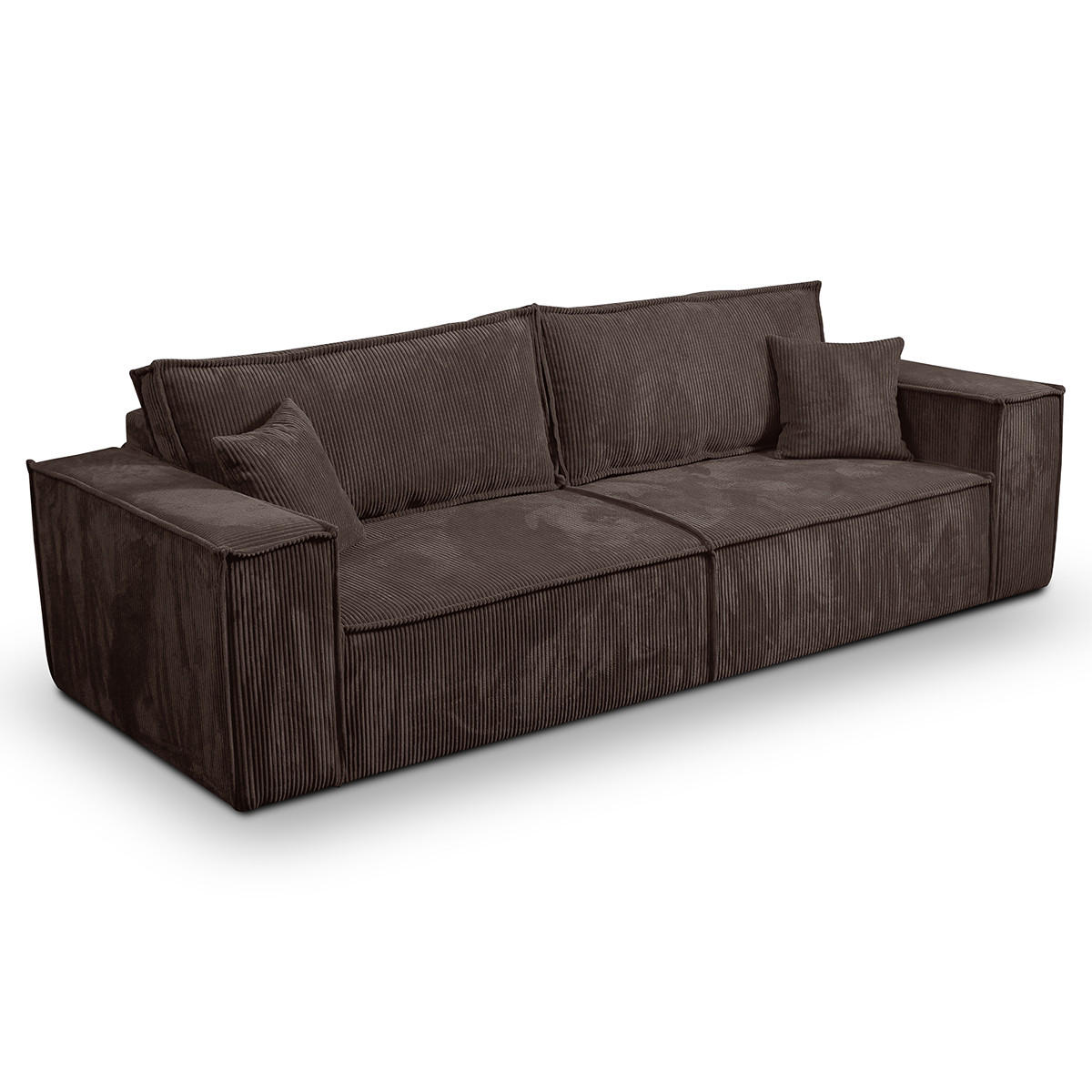 SOFA Isaac 4 Sitzplätze Braun - Braun, Holzwerkstoff (255/85/105cm) - Petits-meubles