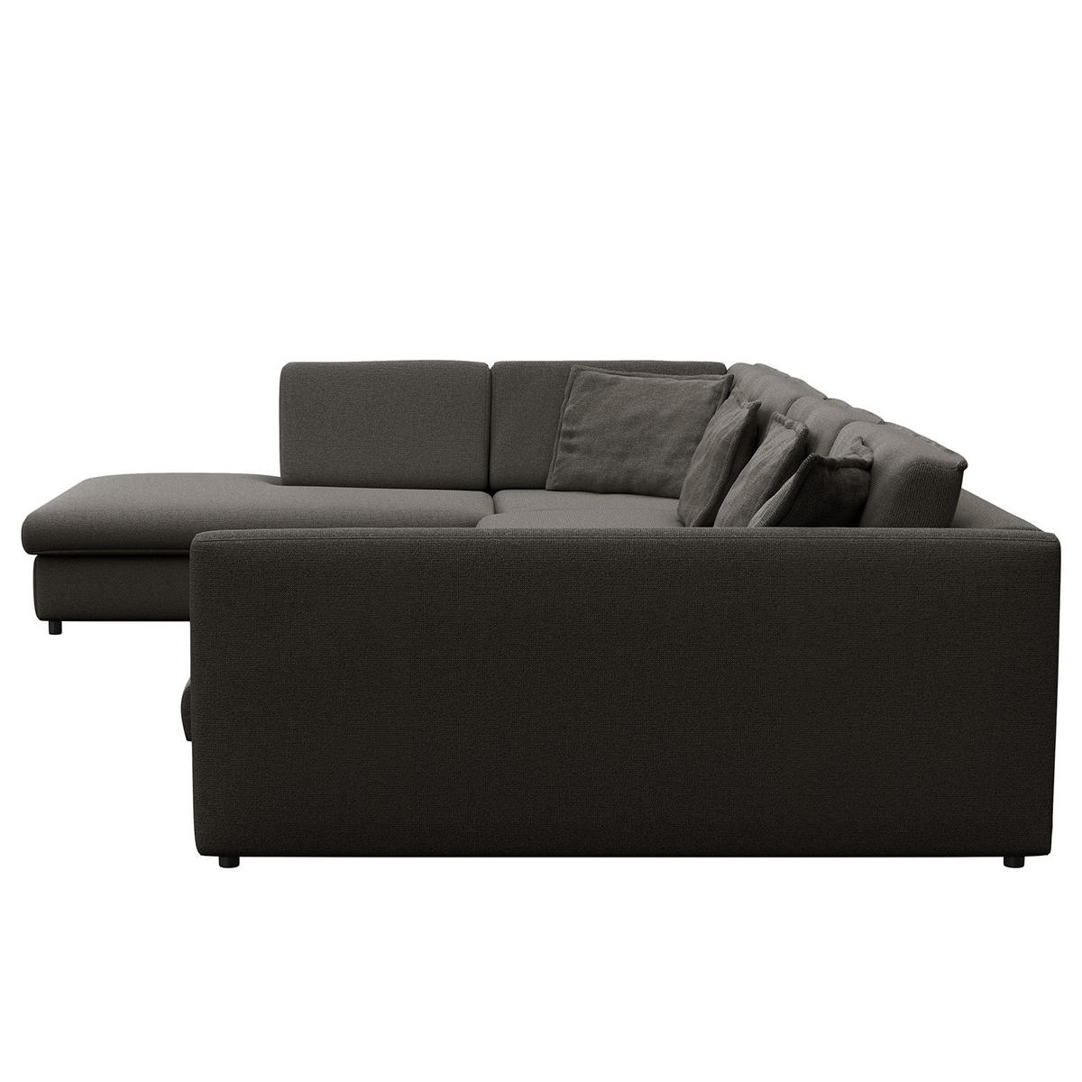 WOHNLANDSCHAFT - Anthrazit/Schwarz, Kunststoff/Textil (431/84/272cm) - home24