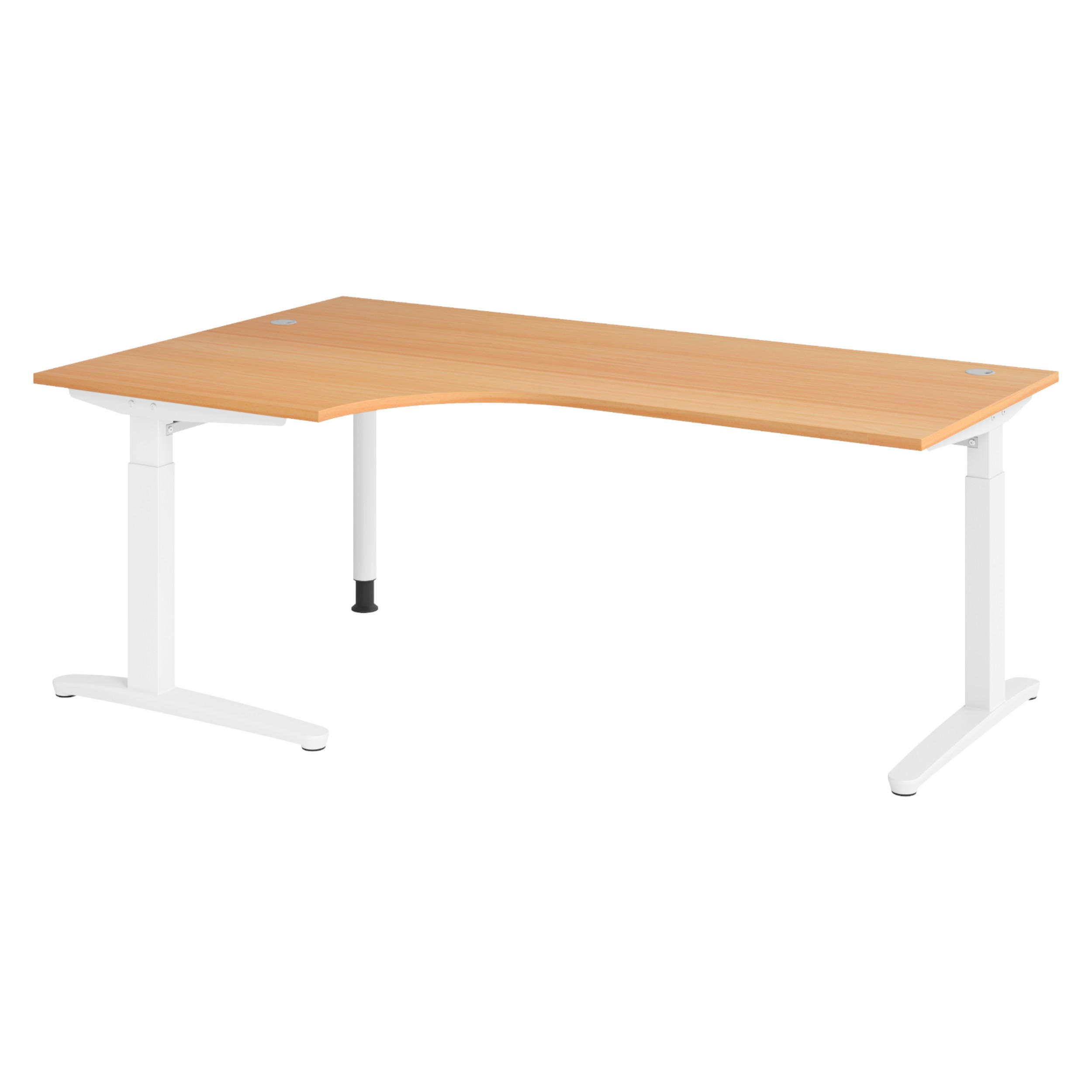 bümö Schreibtisch Buche, Weiß 200x74x120 cm
