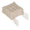 4XSTUHLKISSEN - Beige, Kunststoff/Textil (40/40/5cm) - Relaxdays