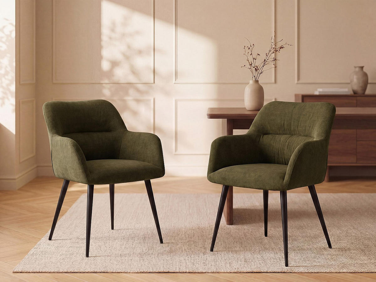 STUHL - 59.5 cm x 61 cm - Stoff - Grün - HEKA - Grün, Textil (59.5/78/61cm) - Vente-Unique