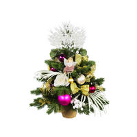 LAALU WEIHNACHTSBAUM geschmückt künstlich PINK DECORATIONS II 60 cm mit LED-Beleuchtung IN FLOWER - Goldfarben/Weiß, Kunststoff (60cm) - LAALU