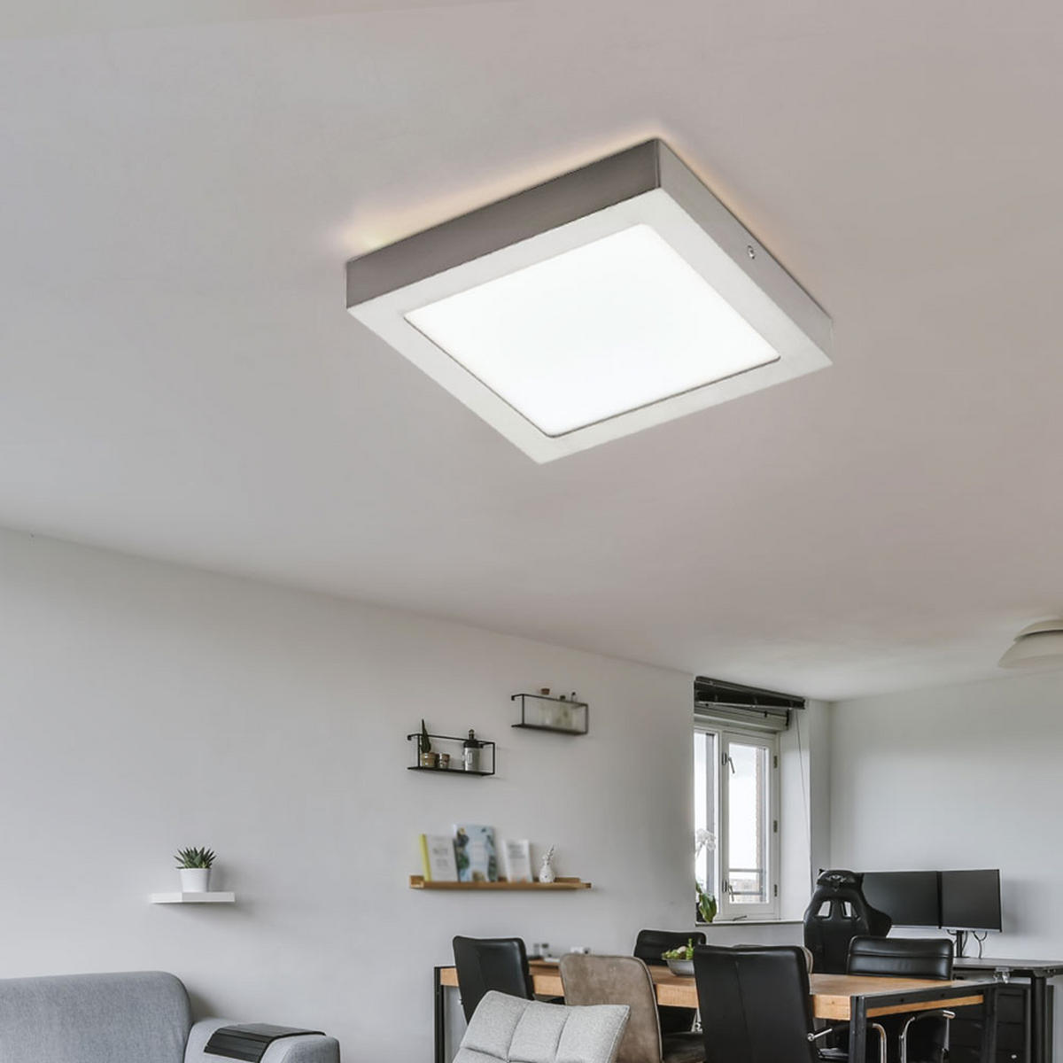 LED DECKENLEUCHTE Metall Silber - Silberfarben, Metall (30/30/3.7cm)