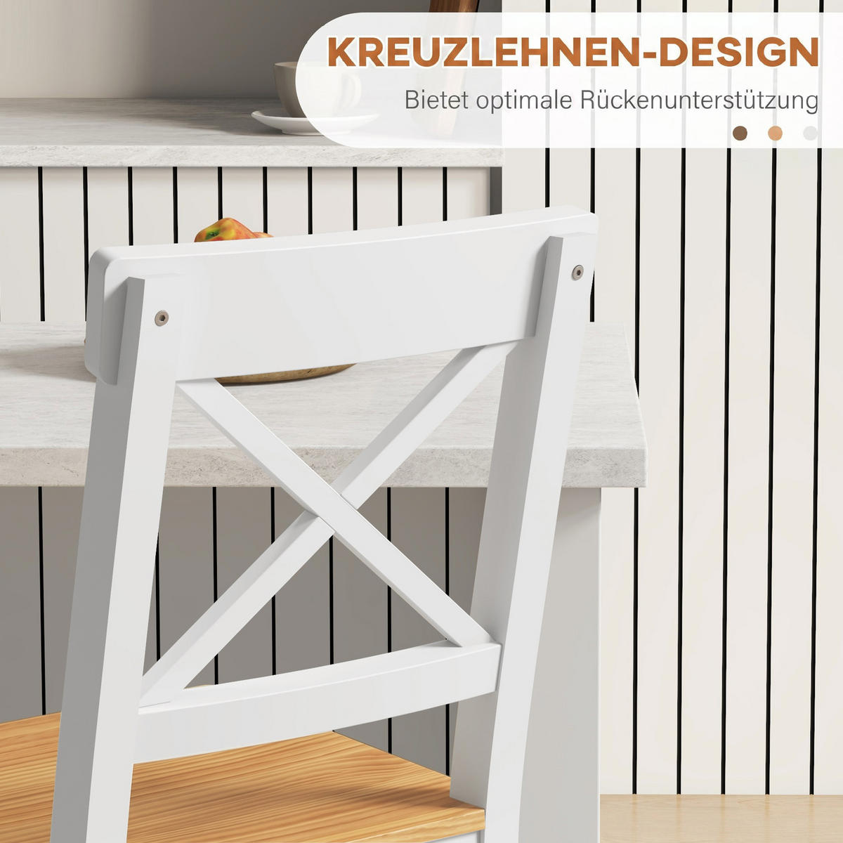 BARHOCKER 2er-Set Naturfarben 46.0/41.0/97.5 cm - Naturfarben, Holz (41/97.5/46cm)