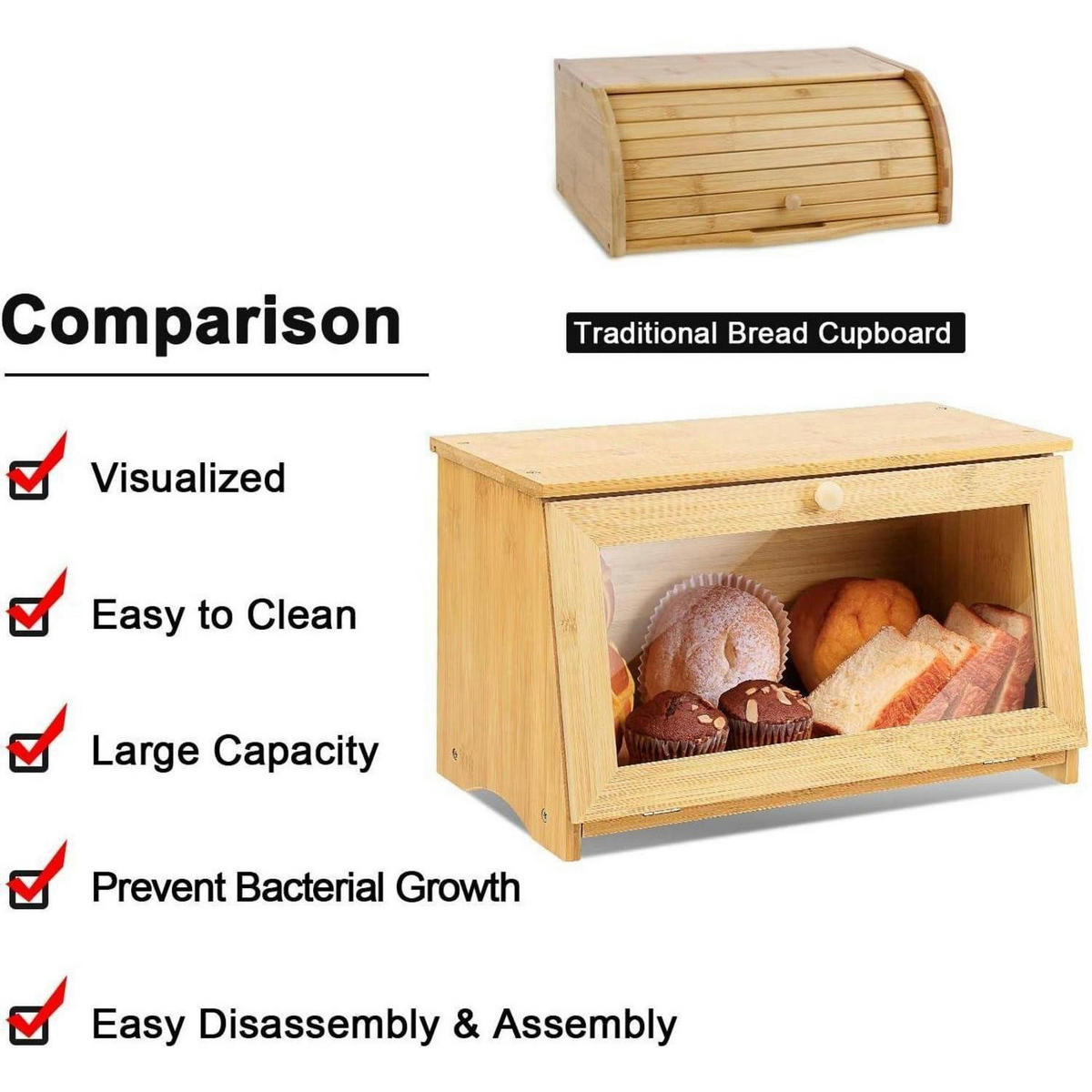 BROTKASTEN Bambus 39 x 21 x 23 cm - Hellbraun, Naturmaterialien (21/23/39cm)