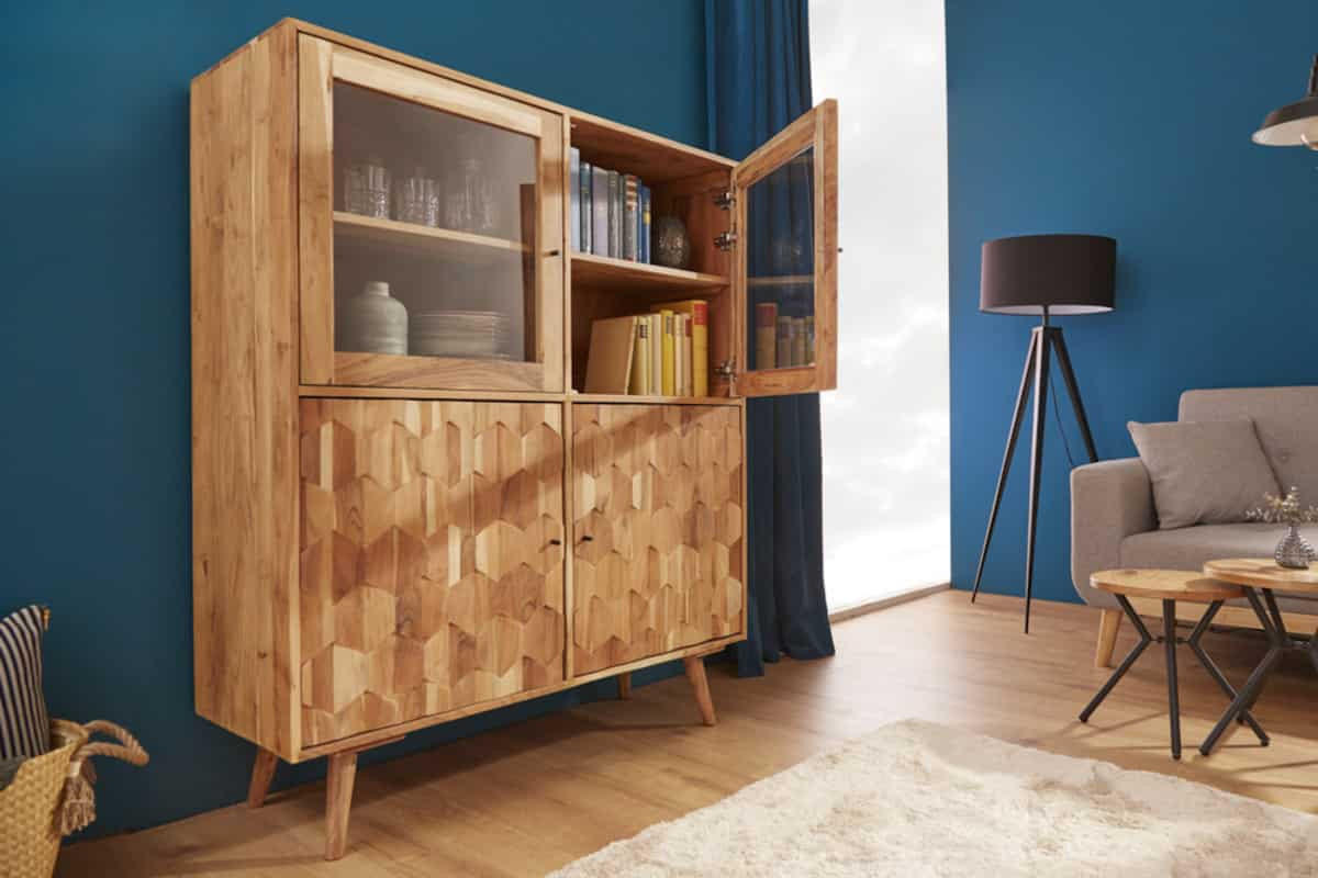 HIGHBOARD MYSTIC LIVING Akazie Natur 140cm - Braun, Holz (118/140/40cm) - riess-ambiente