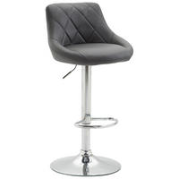 BARHOCKER Lazio 83-104x46x49 cm grau - Grau, Leder (46/83/49cm) - furnicato
