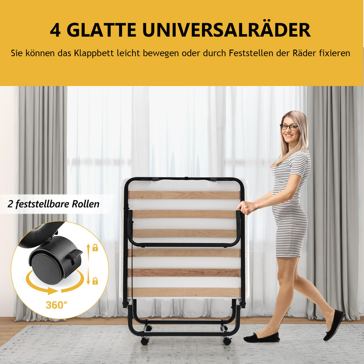 GASTEBETT Schwarz - Schwarz, Metall - COSTWAY