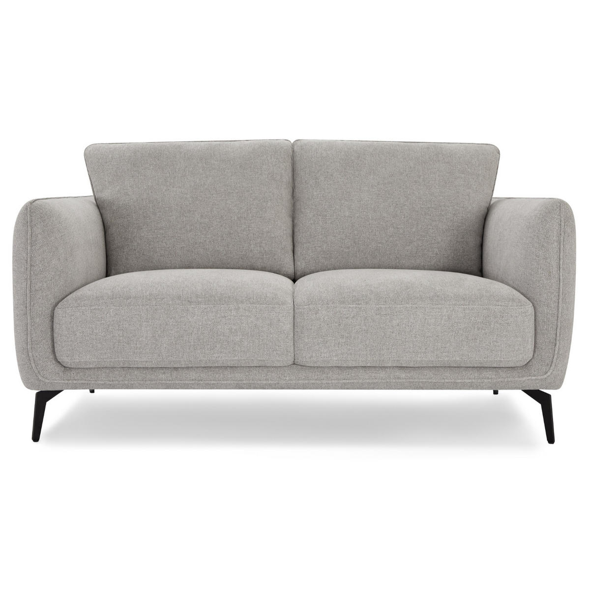 ZWEISITZER-SOFA Webstoff Grau - Schwarz/Grau, Textil/Metall (158/85/85cm) - Furnhouse