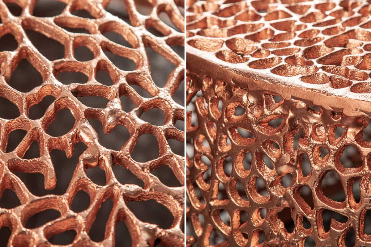 COUCHTISCH ABSTRACT LEAF Metall Kupfer 80 cm - Kupferfarben, Metall (78/80/41cm) - riess-ambiente