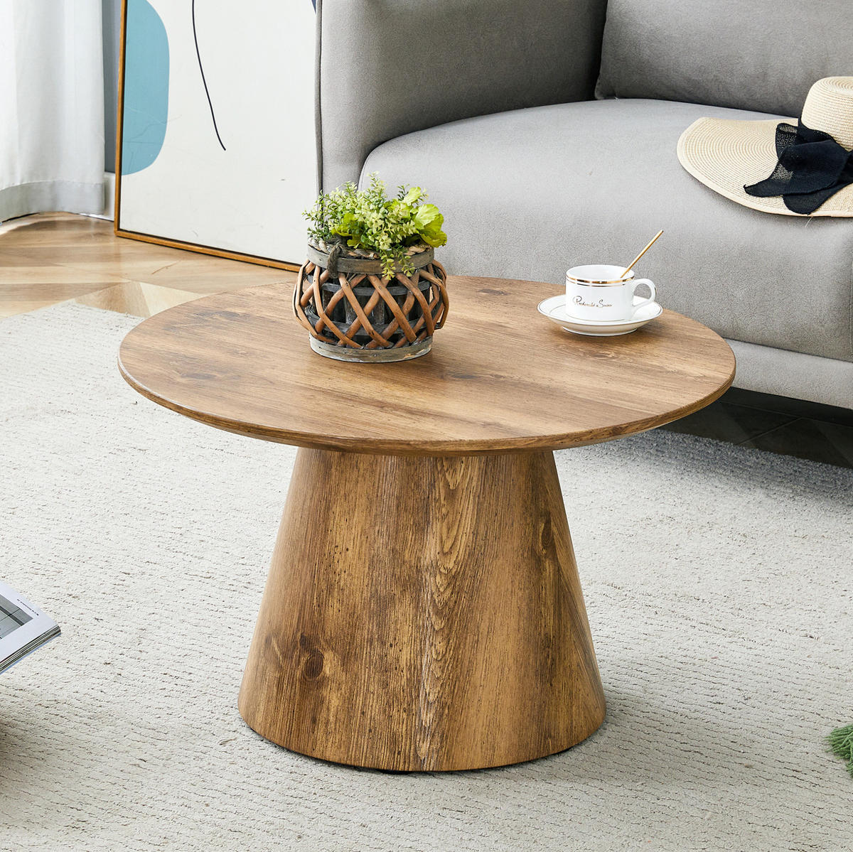 BEISTELLTISCH 60/60/35 cm, vielseitig als Couchtisch oder Nachttisch mit MDF in Holzoptik, Natur - Naturfarben, Holzwerkstoff (60/60/35cm) - Modfu