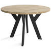 ESSZIMMERTISCH LOFT, ausziehbarer Tisch Durchmesser: 90 cm bis 190 cm, Wohnzimmertisch Farbe: SONOMA, mit Holzbeinen in Farbe Schwarz - Schwarz/Sonoma Eiche, Holzwerkstoff (90/90/75cm) - Sepro Meble
