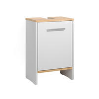 WASCHBECKENUNTERSCHRANK Karli Weiß/Goldkraft Eiche 38.2 x 57 cm mit der Tür - Weiß, Holzwerkstoff (38.2/57/26.3cm) - Vicco