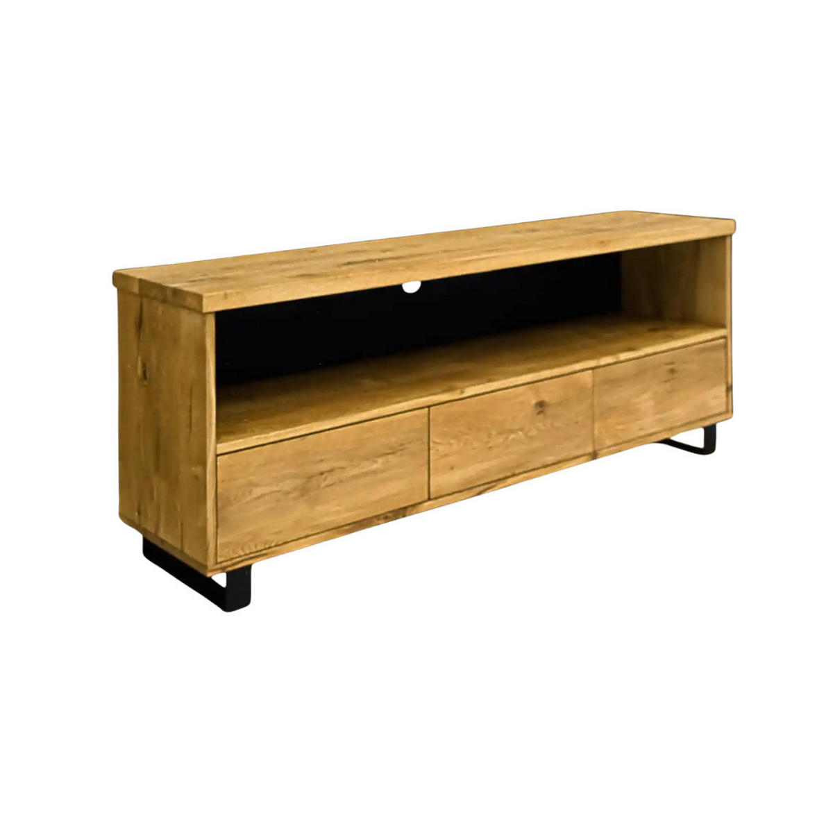 TV-SCHRANK im Loft-Stil mit Schubladen auf Metallbeinen DELIO I - Eichefarben, Holz (170/70/45cm) - Rawood Furniture