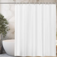 DUSCHVORHANG Weiß transparent schimmelresistent waschbar mit Ringen - Weiß, Kunststoff (180/180cm) - MCBOSON
